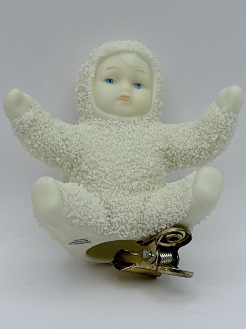 Dept 56 Snowbabies Clip On Ornament, Bisque , Sugar-like Finish, Holiday Decor